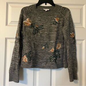 THML Charcoal Floral Embroidered Sweater